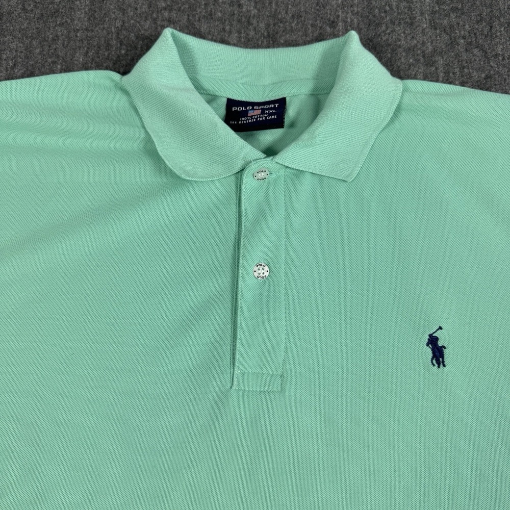 Polo Sport Ralph Lauren Men's XXL Polo Shirt Green Pony 100% Cotton